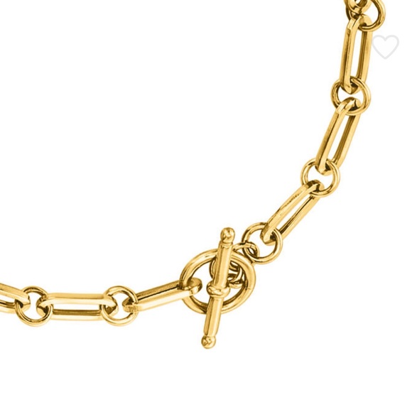 Italian 18kt Gold Over Sterling Paper Clip Link Necklace - Picture 3 of 5